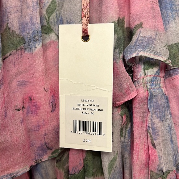 Loveshackfancy ruffle mini skirt in blueberry frosting - Picture 3 of 4